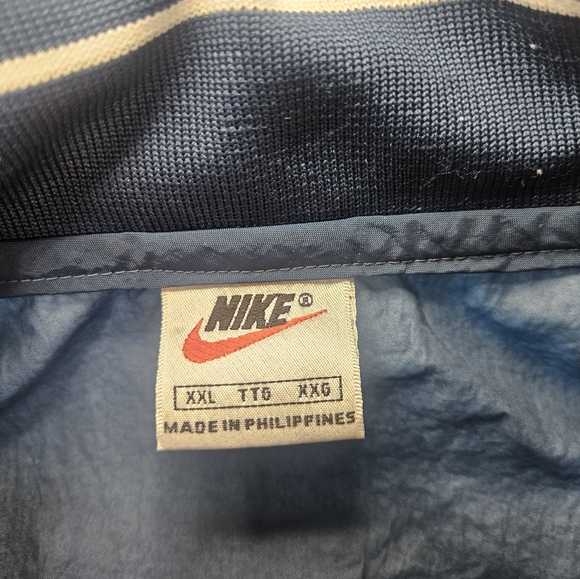 Vintage Nike Windbreaker XXL Navy Spell Out 1/4 Zip - Picture 6 of 8